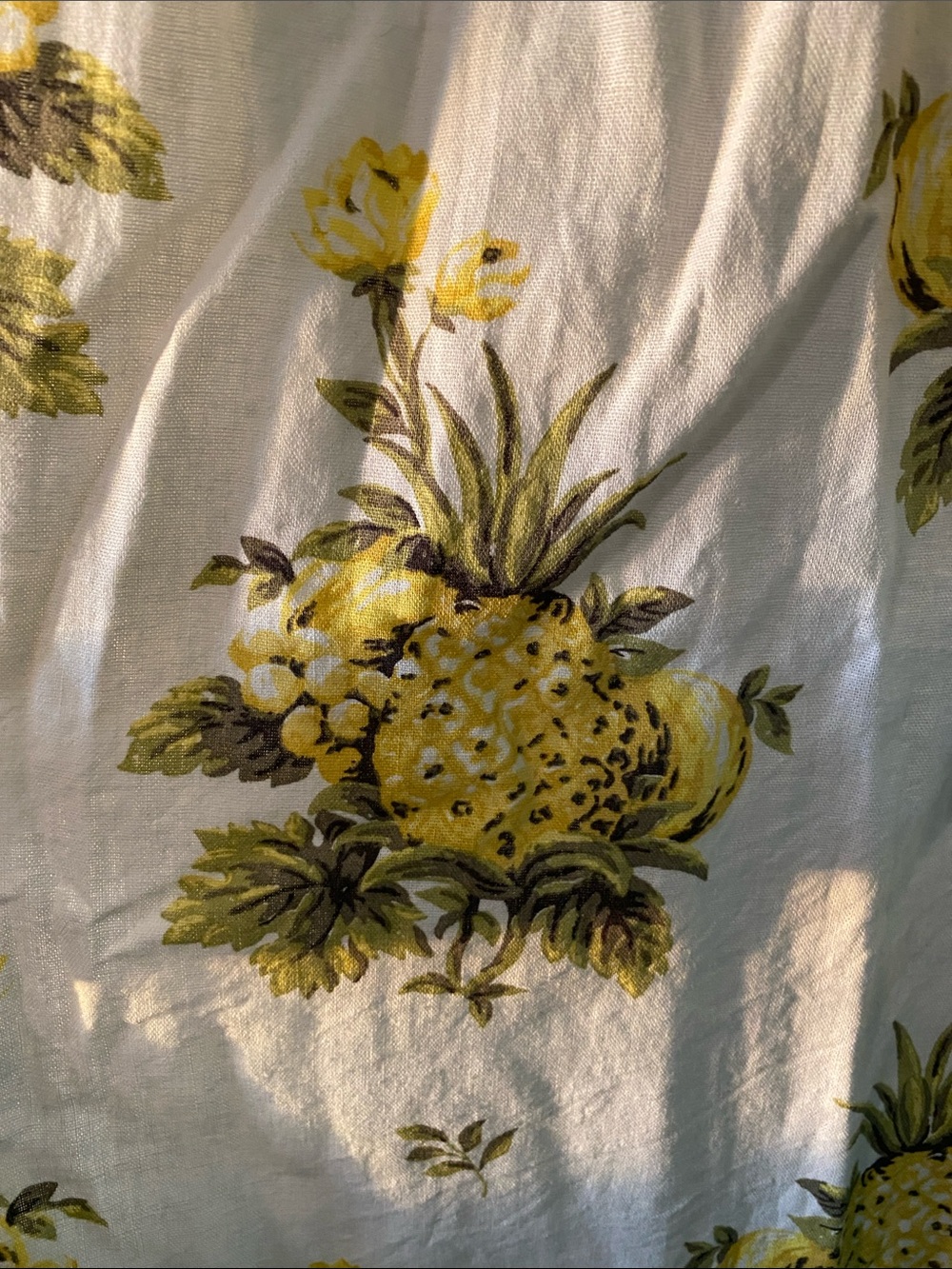 Tahari White Midi Dress with Yellow Pineapple Print - Picture 3 of 8